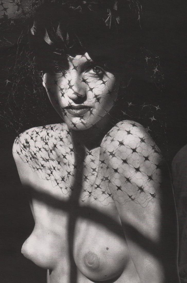 JEANLOUP SIEFF - Portrait with a Veil: Artist: JEANLOUP SIEFF Print Title: Portrait with a Veil Medium: Photo-Lithograph Printing Date: 1998 Printed in Korea Image Size: 7 x 10.5 inches Jeanloup Sieff (1933-2000) was a French photographer