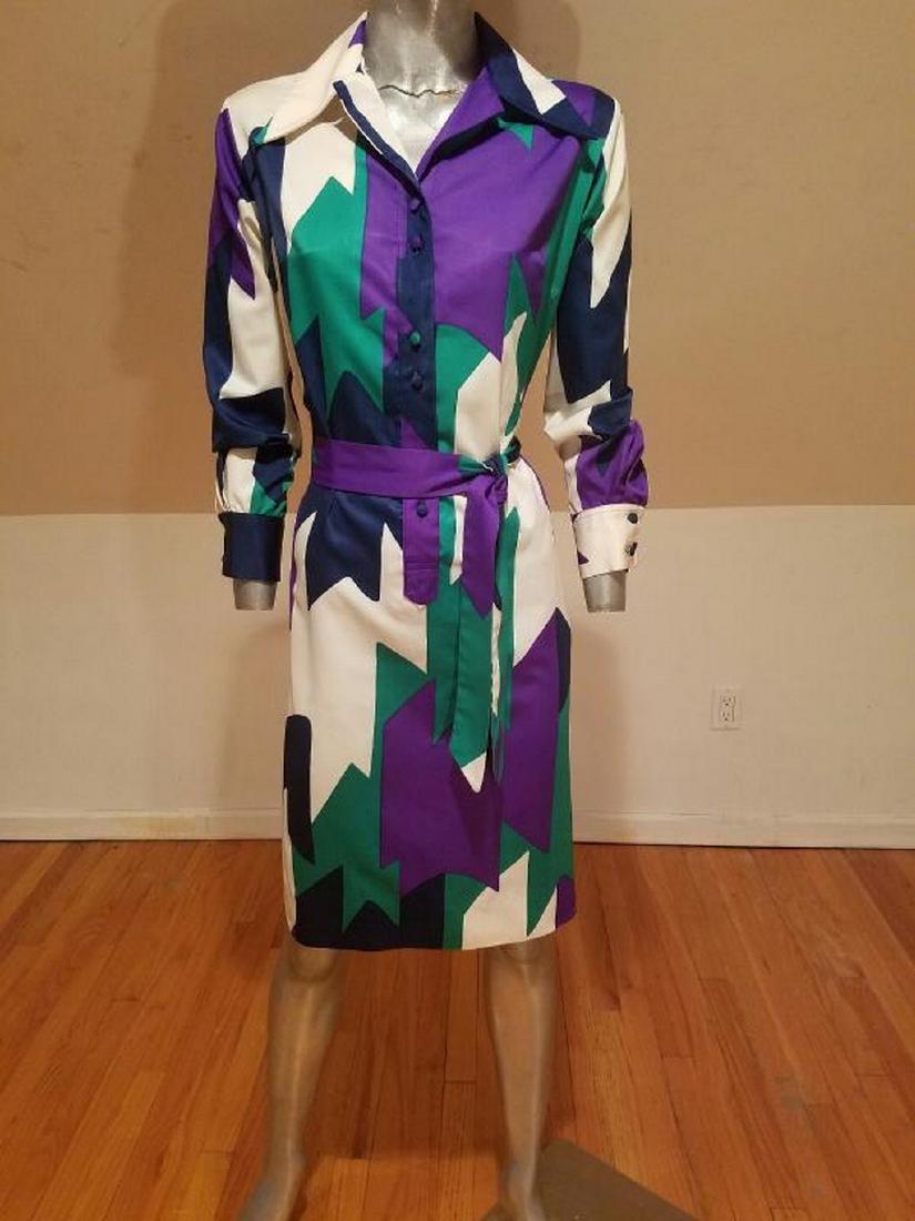 Vtg LANVIN 1970 very rare Killer chemise dress w/sash (1 of 9)