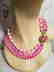 Vtg Bead Necklace multi strand Pink Enamel & rhinestone - 3