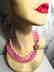 Vtg Bead Necklace multi strand Pink Enamel & rhinestone - 5