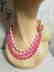 Vtg Bead Necklace multi strand Pink Enamel & rhinestone - 6