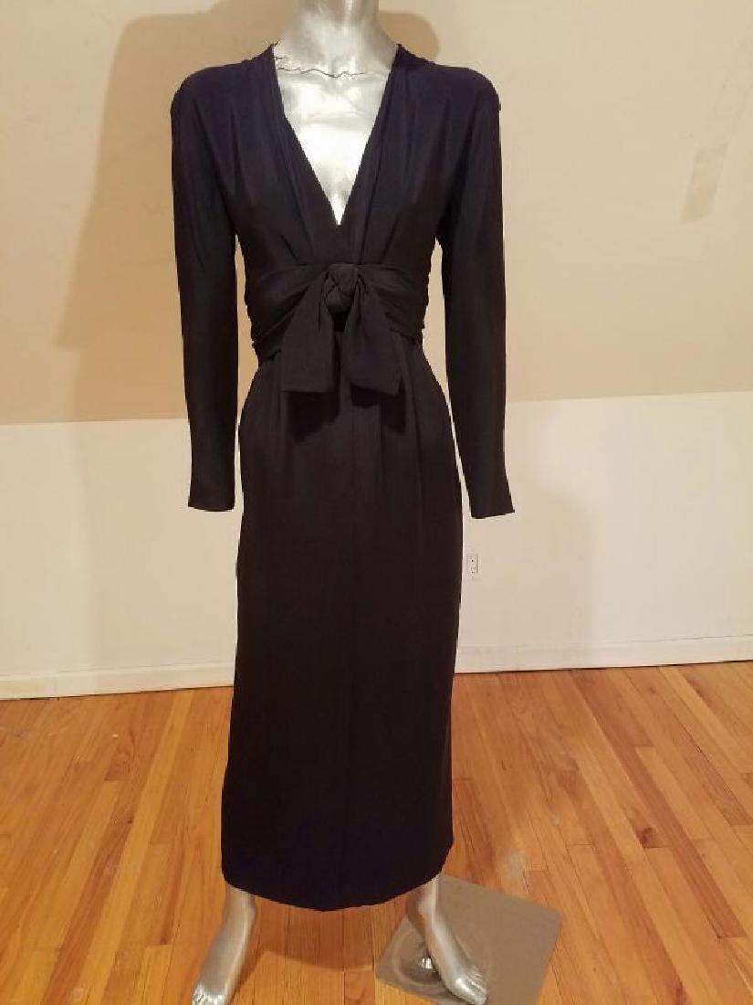 Vtg COUTURE GIVENCHY Empire black gown Bow Sash: This one is the" Piece de Resistance" Couture Givenchy from the Early 1990's is is the Epiphany of French Classic beauty. It is a silk blend with magnificent shape and look. The sash belt attaches on 