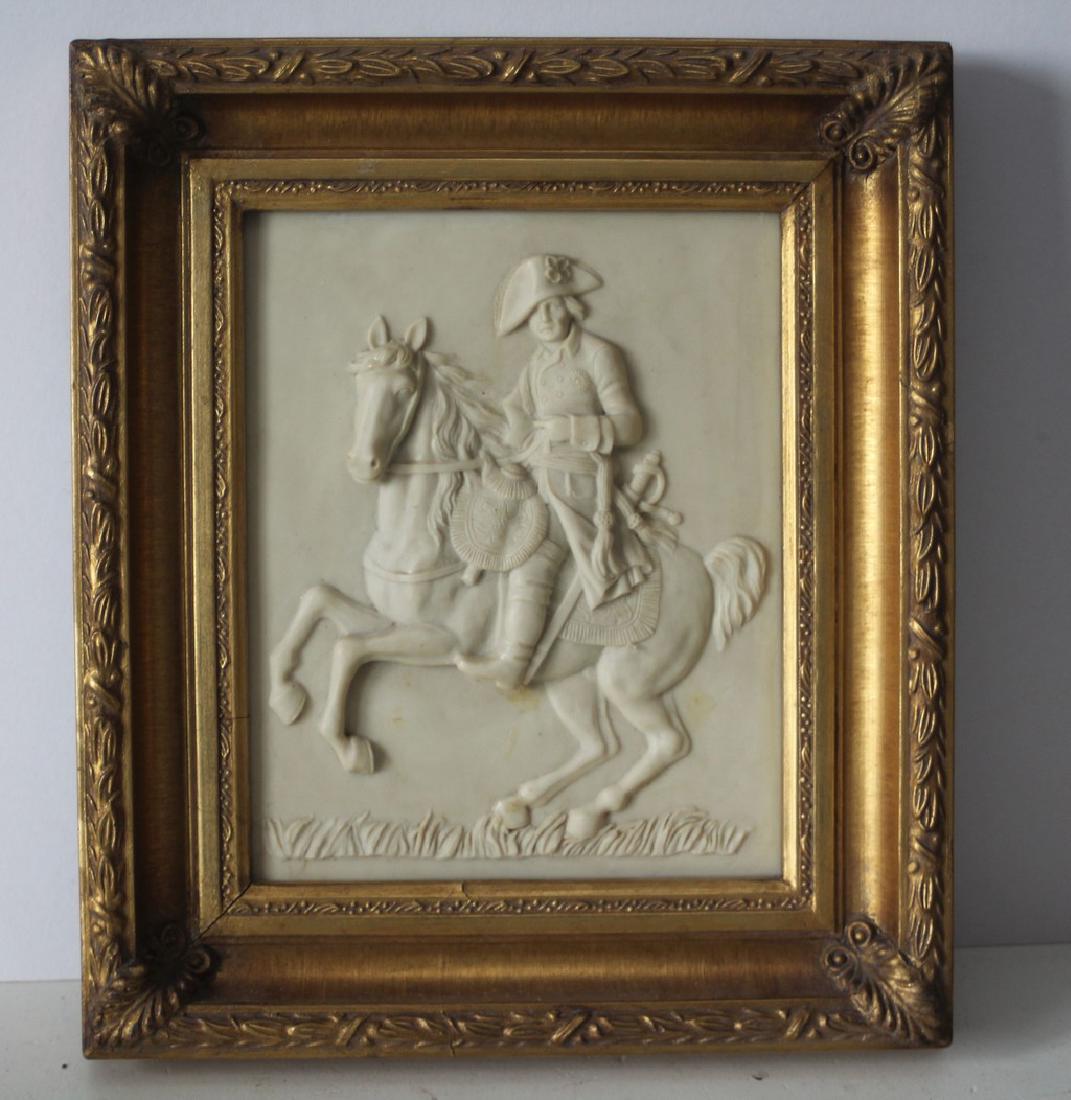 Alabaster Plaque of a French army man on his horse (1 of 4)