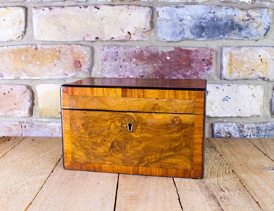 Burr Walnut Tea Caddy c.1860 (1 of 7)