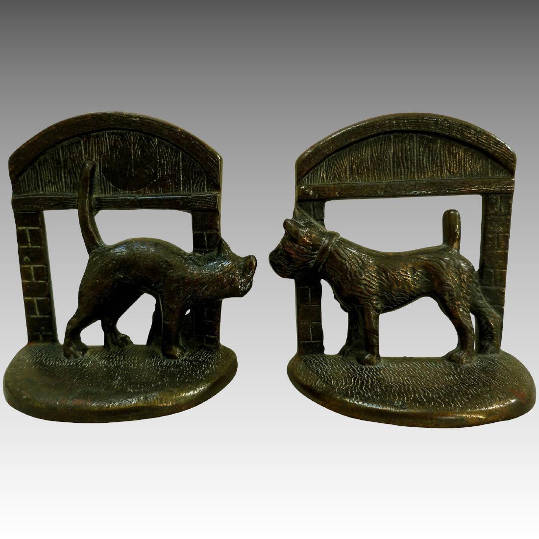 Cast Iron Dog & Cat Book Ends (1 of 6)