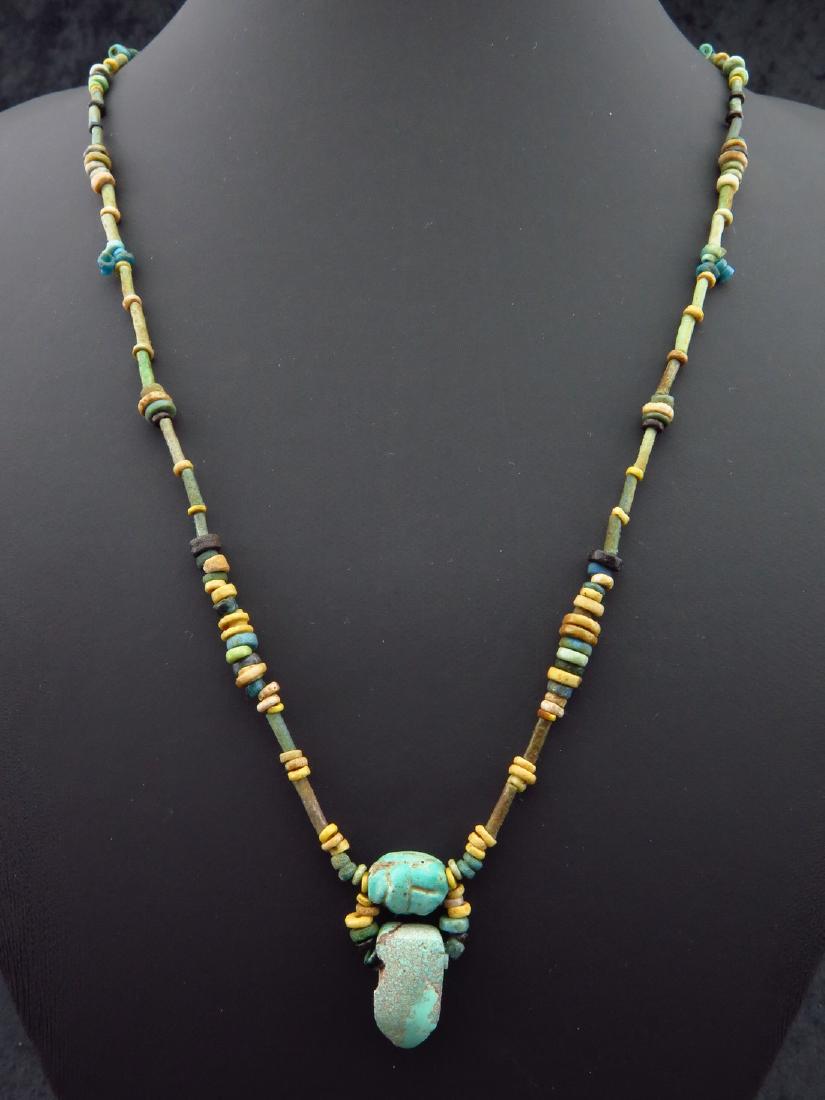 Necklace Made of Egyptian Faience Beads, Scarab and (1 of 18)