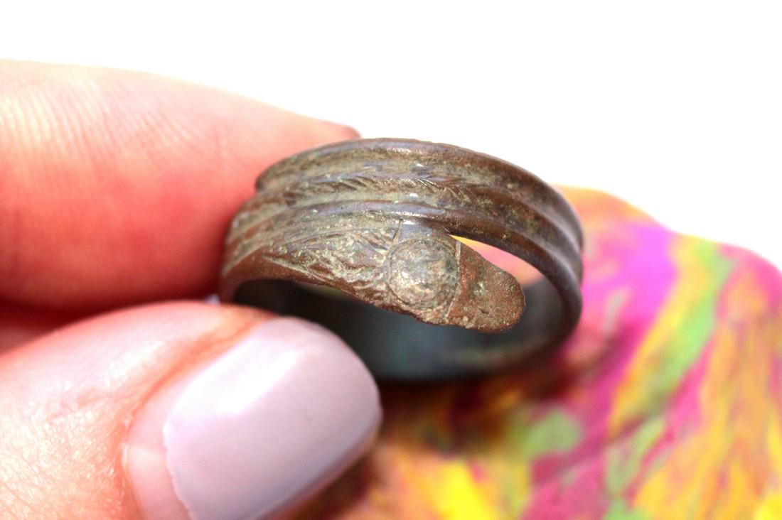 Late - Post Medieval Bronze Snake Ring (1 of 6)