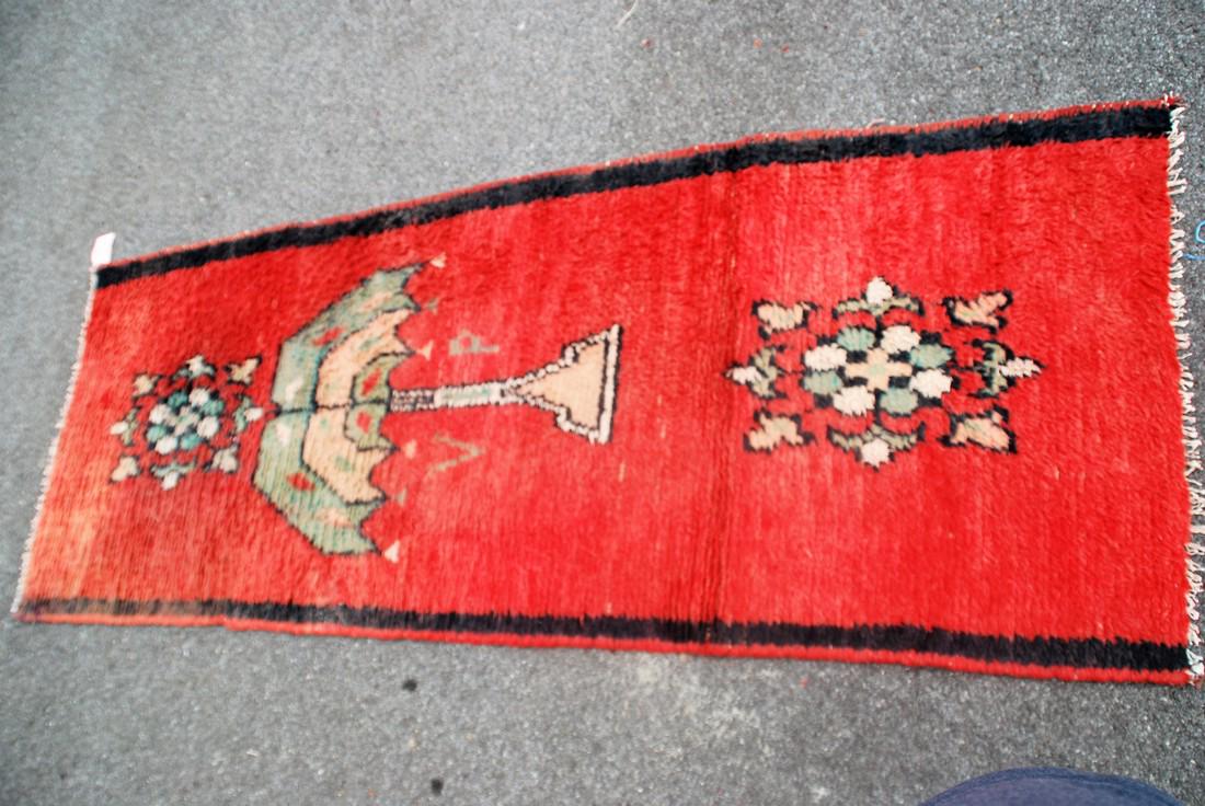 Rare Antique Nomad 19th century Rug 7x3: Rare Antique Nomad 19th century Carpet hand knotted camel hair, unique Tree of Life motif Origin: Afghanistan Size (feet/inches): 7'x3' Age: 1880 Material: wool Please note that this lot has a confide