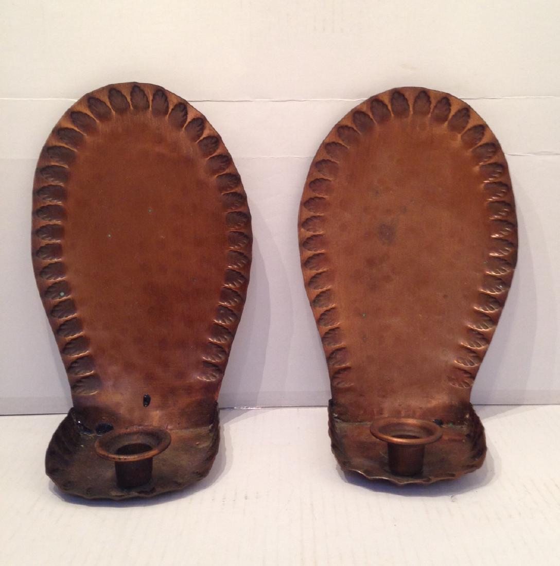 Mid 20thc Hand Crafted Copper Candle Sconces (1 of 6)
