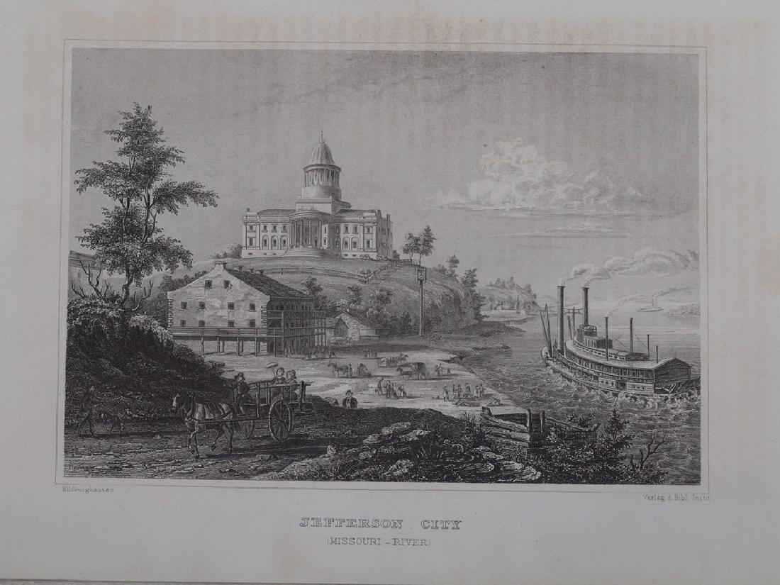 View of Jefferson city Missouri 1850 Steel etching (1 of 2)
