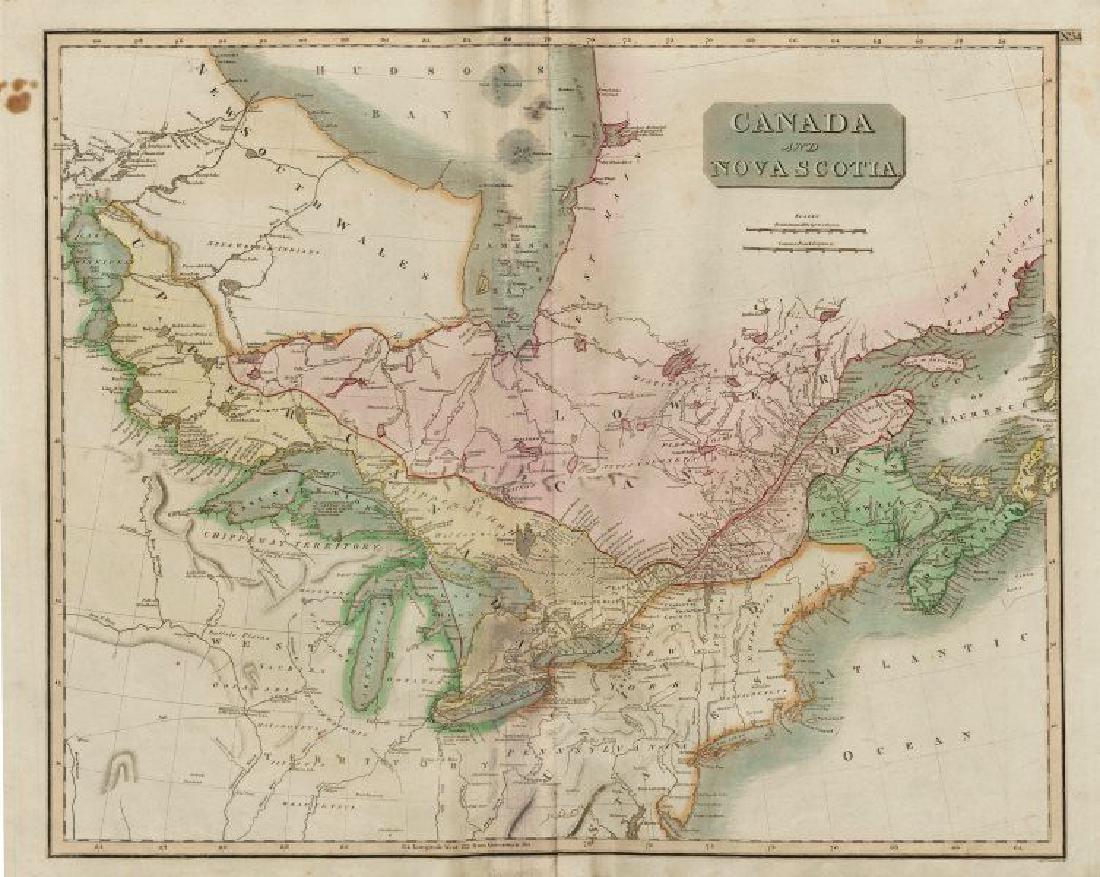 Canada and Nova Scotia by John Thomson. British North: TITLE/CONTENT OF MAP: 'Canada and Nova Scotia [or British dominions in America]' The New Brunswick / Maine border predates the Aroostook War of 18381839, as a result of which the present border was se