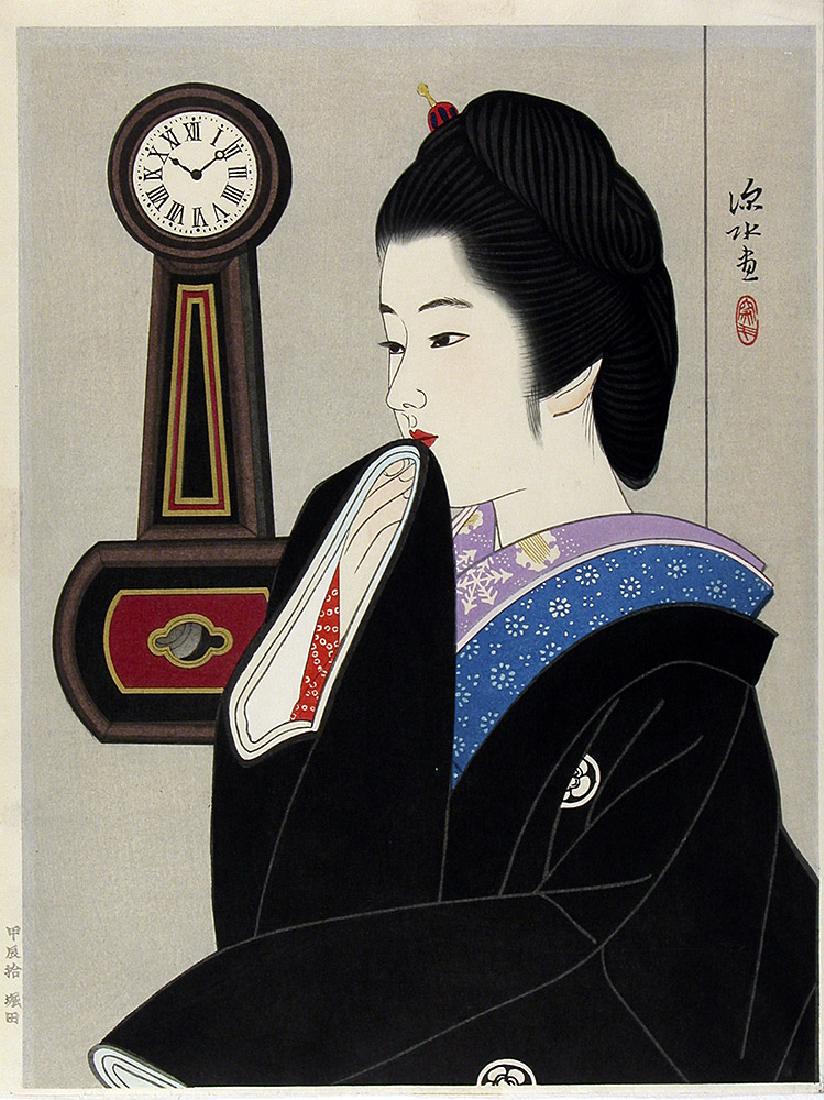 Shinsui Ito Woodblock Clock & Beauty III (1 of 1)