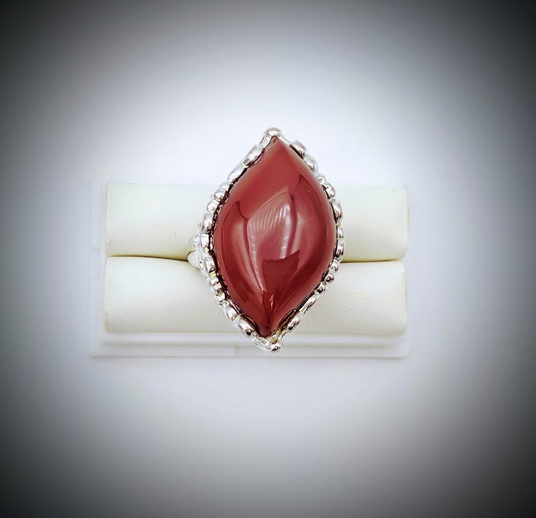 Sterling Silver Victorian Style Ring with Carnelian (1 of 3)
