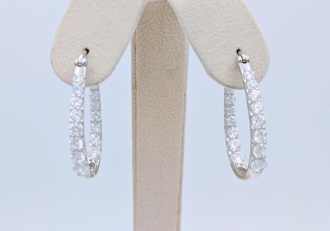 Sterling Silver Cubic Zirconia Hoop Earrings, 1.5ctw (1 of 3)