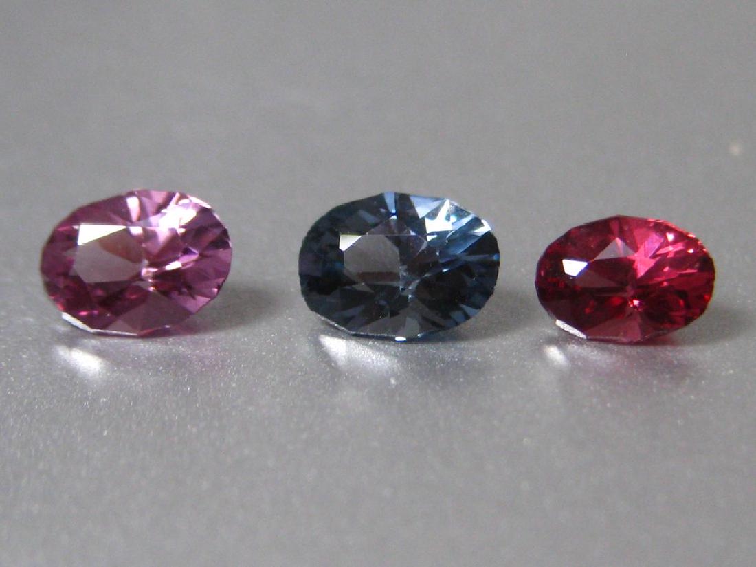 Lot Natural Spinel 3pc.: Title: Lot Natural Spinel 3pc. Gemstones: Spinel Carat Weights: 0.92 Carat Total Size/Dimensions: 4.6 x 3.3 to 5.3 x 3.9mm. Precise Cut and Top Colors from Tanzania Please note that this lot has a con