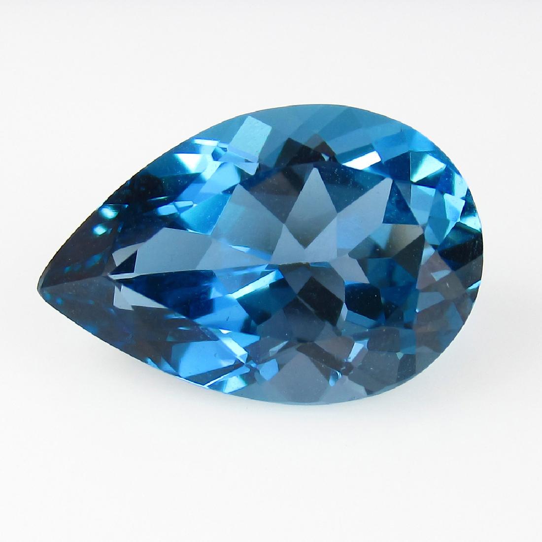 6.96 Ctw Natural Loose London Blue Topaz Pear Cut Top May 02, 2018