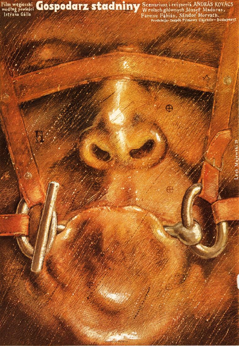 The Stud Farm 1979 Polish Poster: This is a 26" x 37" Polish poster designed by Lech Majewski for the 1979 film The Stud Farm AKA A ménesgazda written and directed by András Kovács and starring József Madaras as Busó Jani. Plot s