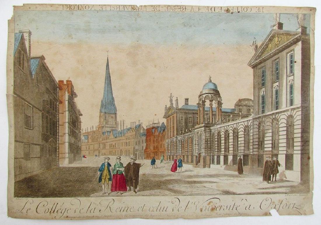 Antique 18th Century University Oxford Copper Engraving (1 of 2)