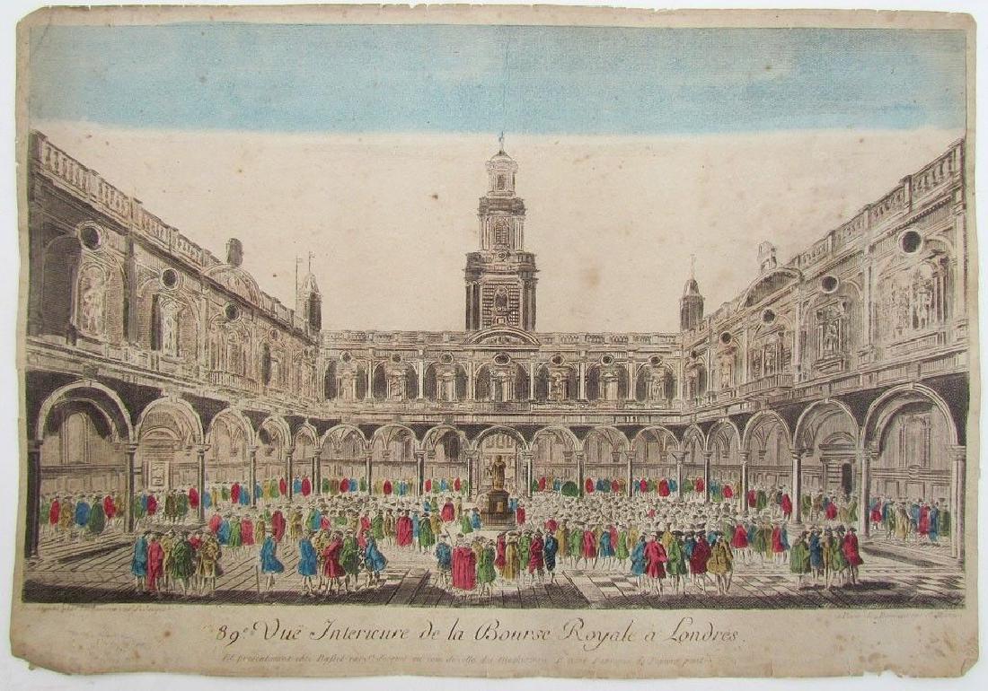 Antique 18th C London Stock Exchange French Engraving (1 of 1)