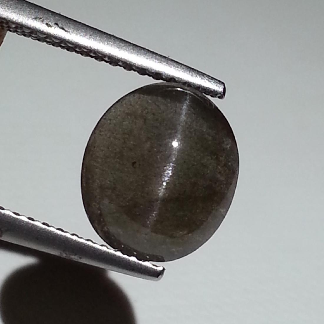 Sillimanite Cat's Eye - 3.13 ct: Item: Sillimanite Cat's Eye - 3.13 ct Loose gemstone Color/Clarity: Opaque Carat Weight: 3.13 Size (mm): 10.00 x 8.70 x 4.90 Oval - Africa No Reserve: This lot starts at $1 and has no reserve as a cou