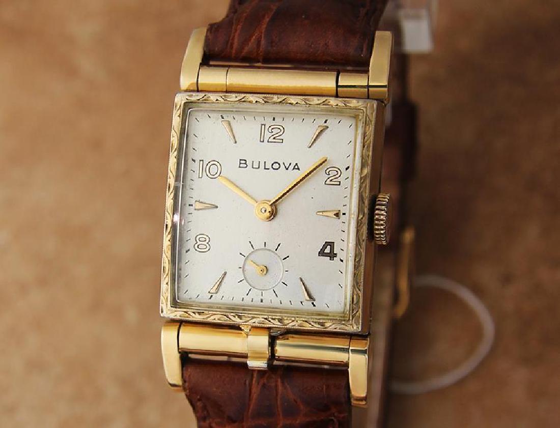 Bulova 1940s Rare Swiss Made Men's Yellow Gold Plated: Vintage Restored Bulova In Exellent Condition Swiss Made in excellent aesthetic and mechanical condition. No Scratches No Damage Keeps precise time. This vintage 1940s watch has an exquisite case and