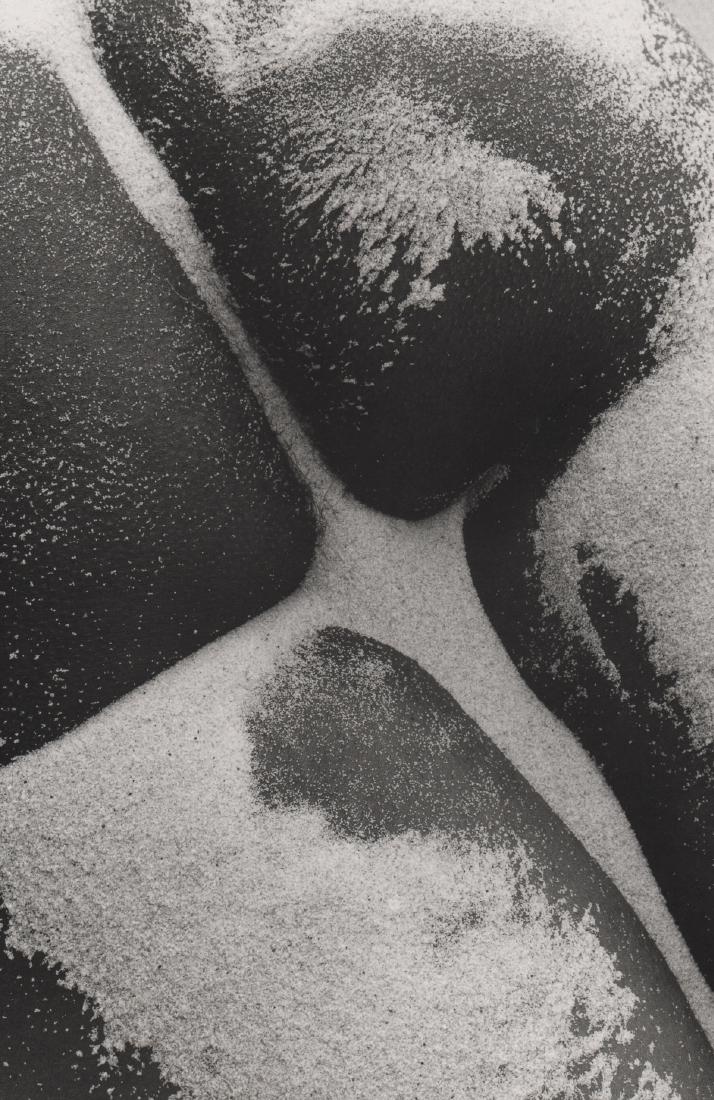 LUCIEN CLERGUE - Nude, Monterey CA 1982: Artist: LUCIEN CLERGUE Print Title: Nude on the beach in Monterey CA, 1982 Medium: Photo-lithograph Printing Date: 1999 Printed in Germany Image Size: 8 X 12 inches Lucien Clergue (1934-2014) was a Fr
