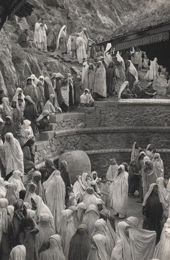 HENRI CARTIER-BRESSON - Srinagar, Kashmir, 1948: Artist: HENRI CARTIER-BRESSON Print Title: Srinagar, Kashmir, 1948, Moslem Women at the Makhdum Shah Ziarat Mosque Mounted and Matted with black core-white mat Medium: Sheet-fed Gravure Printing Date: