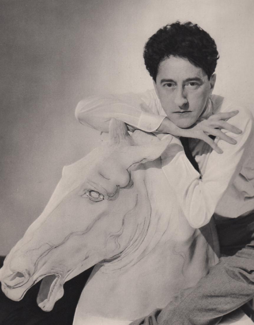 GEORGE HOYNINGEN-HUENE - Jean Cocteau: Artist: GEORGE HOYNINGEN-HUENE Print Title: Jean Cocteau Mounted and Matted with black core-white mat Medium: Sheet-fed Gravure Printing Date: 1932 Printed in France Image Size: 7.25 x 9.25 inches Geo