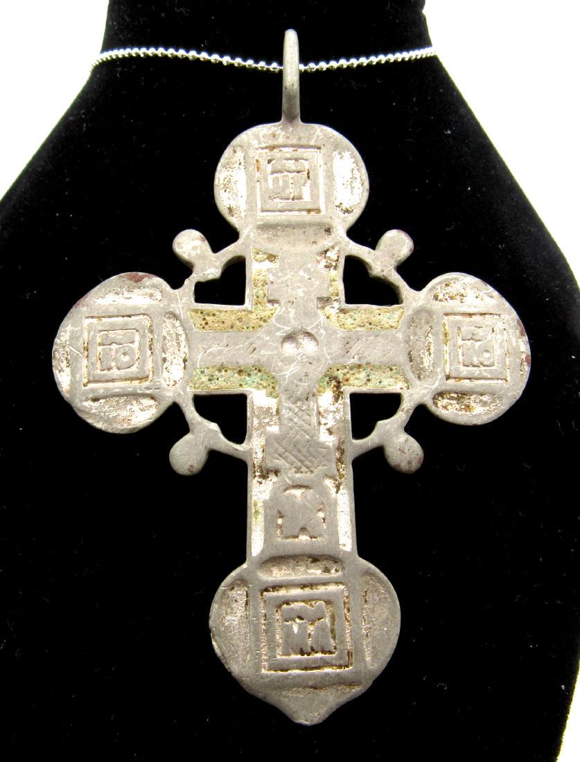 Late Medieval Enameled Silver Radiate Cross Pendant (1 of 2)