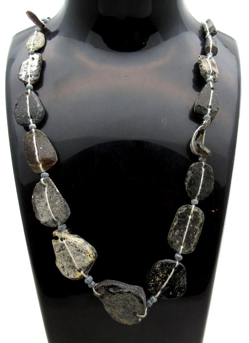Ancient Roman Glass Fragment Beaded Necklace (1 of 3)