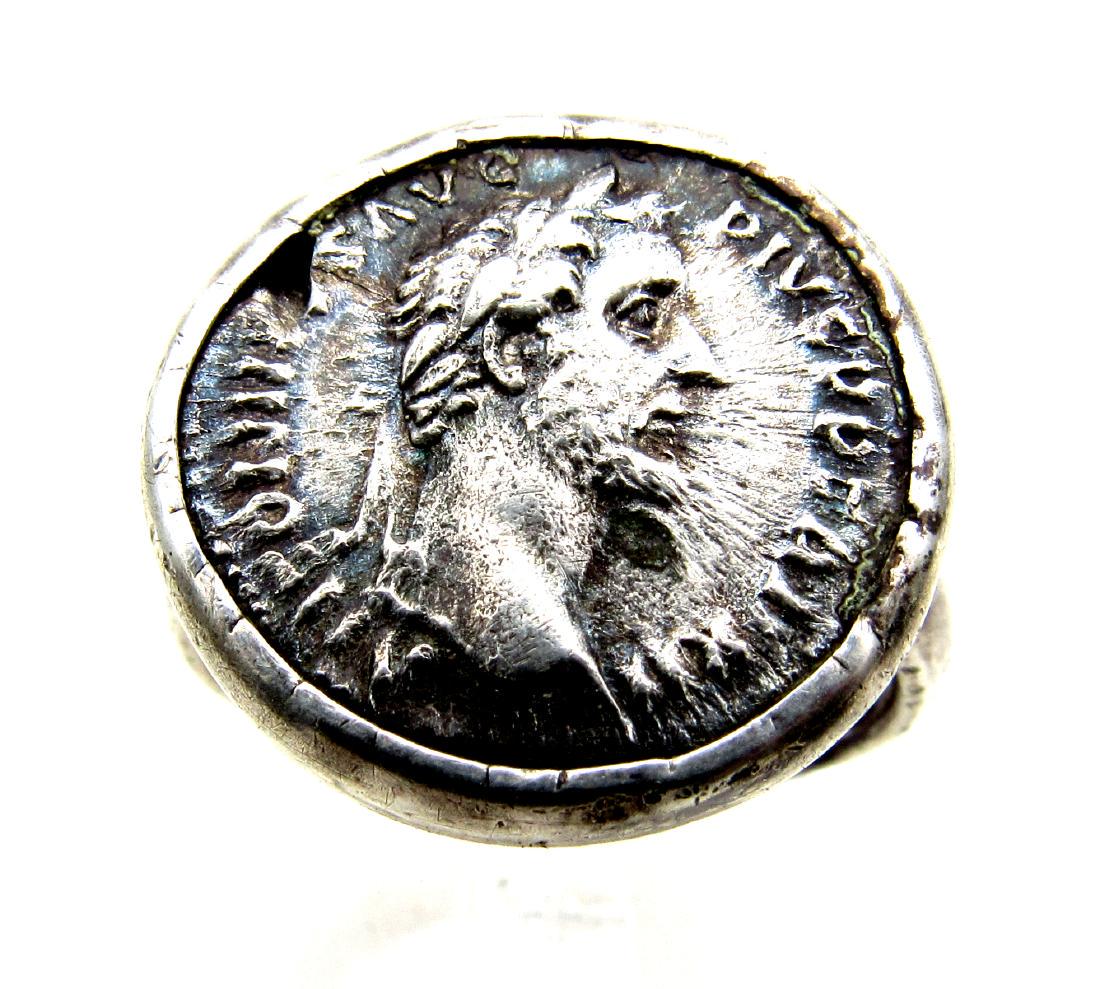 Ancient Roman Silver Denarius of Antoninus Pius in (1 of 4)