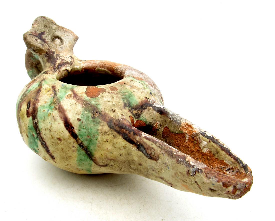 Medieval Islamic Glazed Terracotta Oil Lamp (1 of 4)