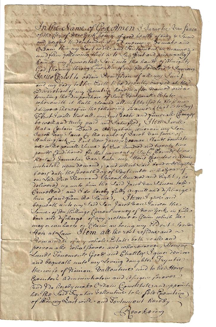 1727 Colonial New York Will Van Sanen Goelet (1 of 2)