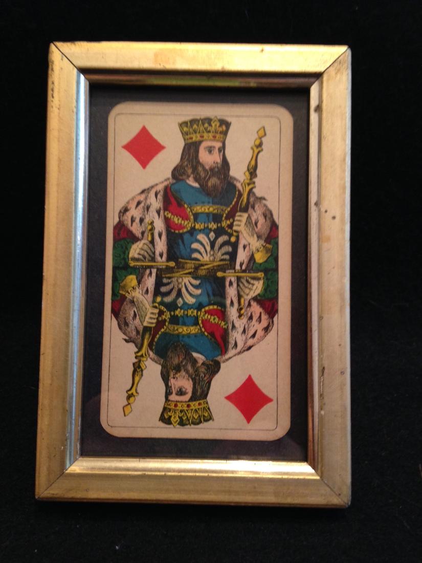 King of Diamonds Playing Card Framed 19th Century (1 of 2)