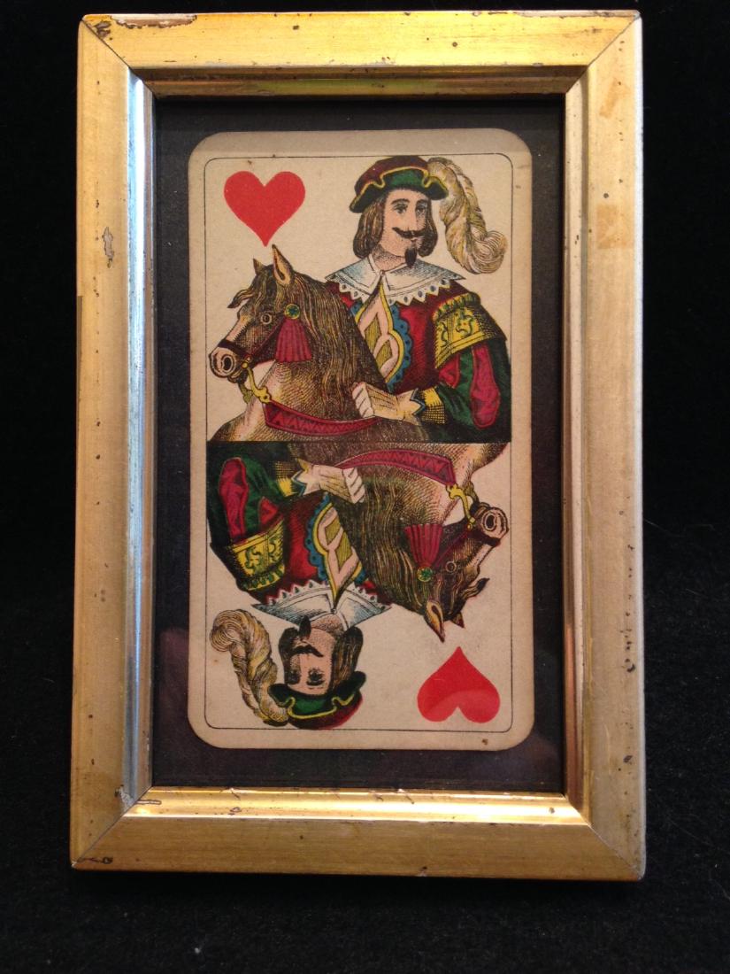 Jack of Hearts Playing Card Framed 19th Century (1 of 2)