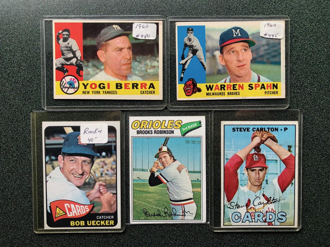 5 Nice Cards: Berra - Spahn - Uecker - Robinson -: 5 Nice Cards: Berra - Spahn - Uecker - Robinson - Carlton Please note that this lot has a confidential reserve. When you leave a bid in advance of the auction, submit your maximum. The bidder who has 