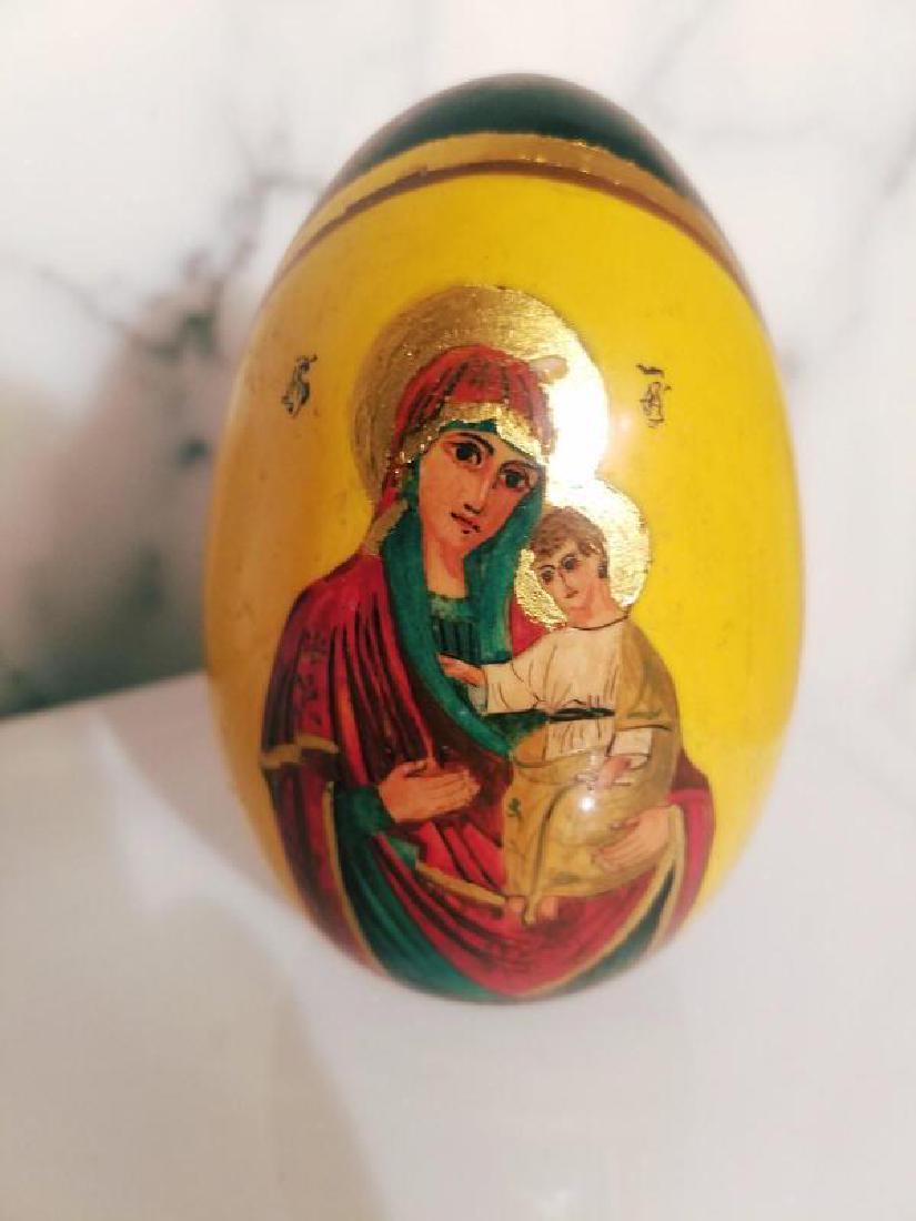 Antique Russian Signed gold hand painted large Egg (1 of 7)