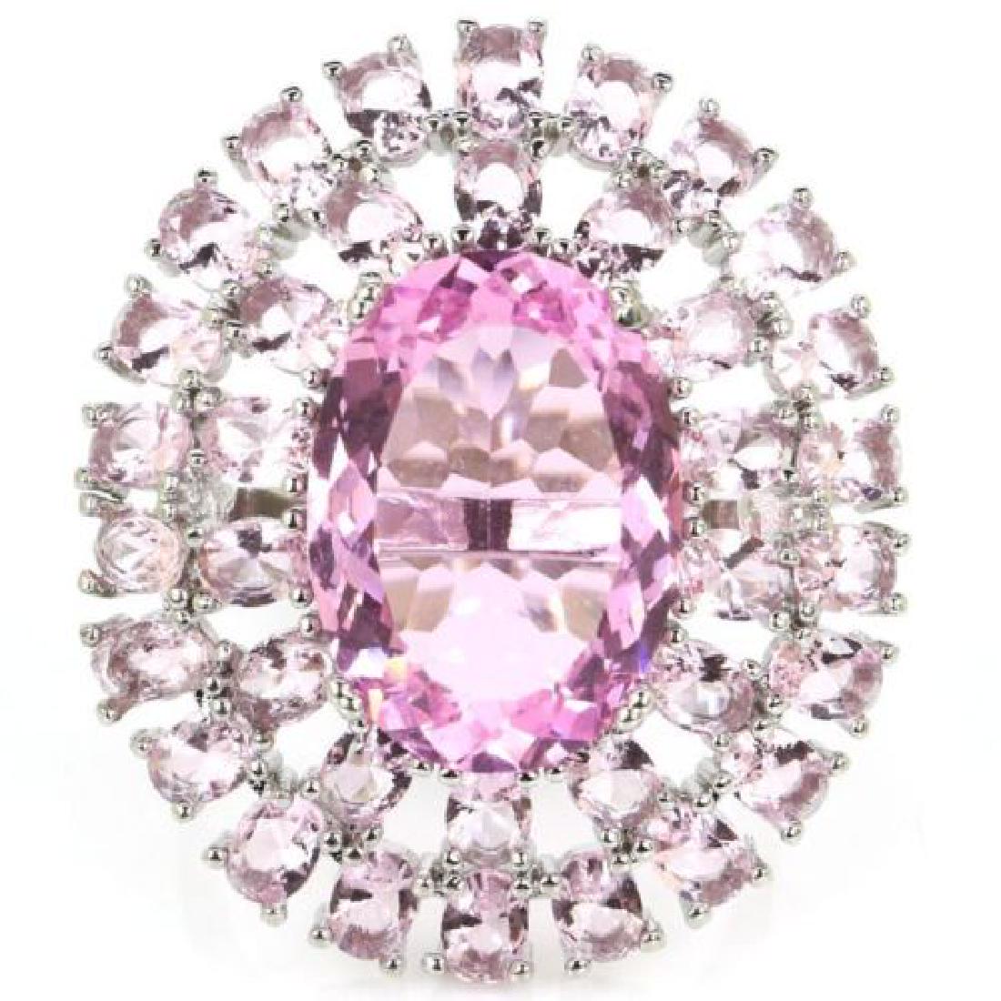 Pink Kunzite, Silver Ring Us sz8.5 (1 of 2)