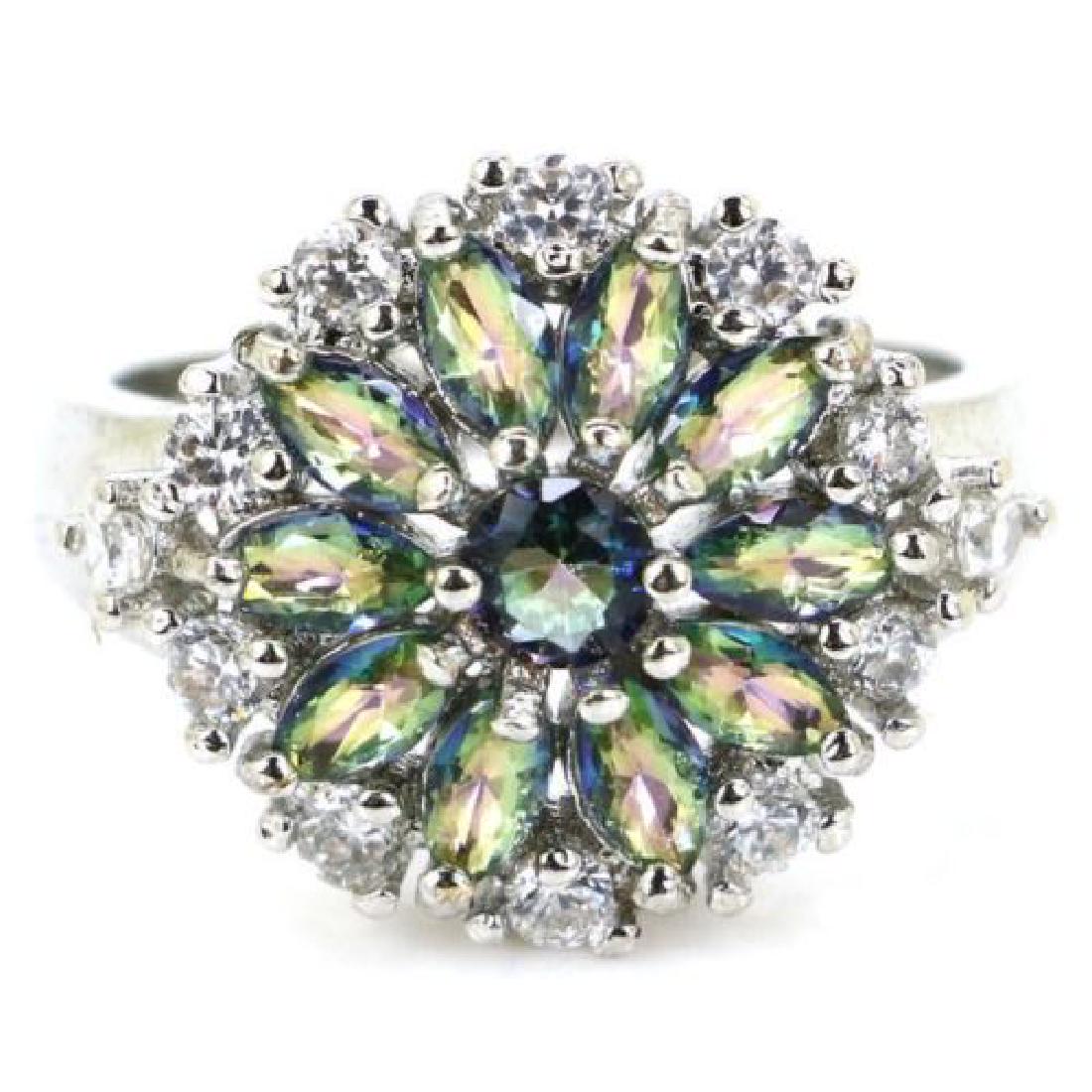 Fire Rainbow Mystical Topaz Silver Ring Us sz7.75 (1 of 2)