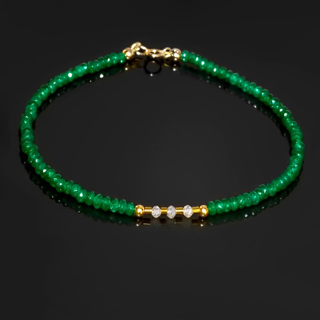 14K Retro Style Precious Jadeite Jade bracelet with (1 of 6)