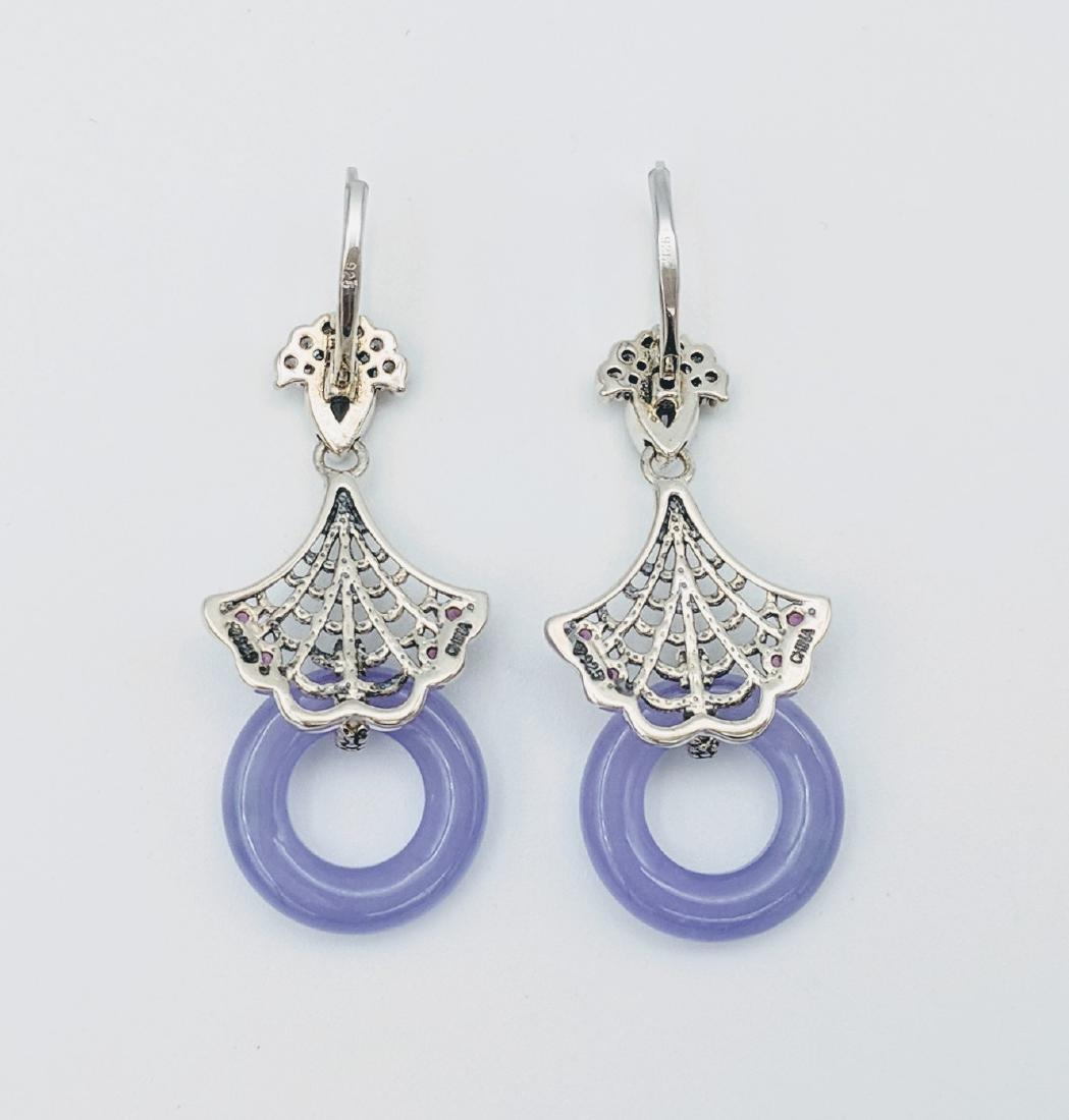 Sterling Silver Violet Jade Amethyst Imperial Earrings (1 of 3)