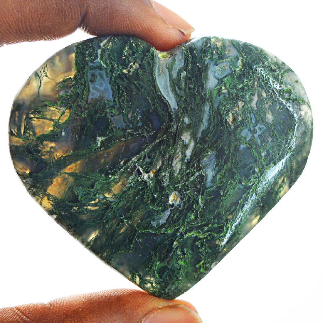 Moss Agate Heart Gem (1 of 2)