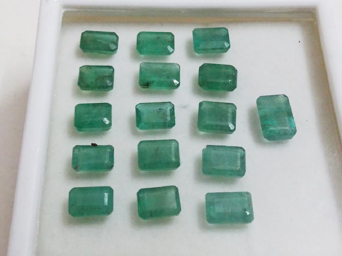 Natural Emerald Cut Colombian Emerald Gemstone: Title: Natural Emerald Cut Colombian Emerald Gemstone Wholesale Lot Metal Purity (If Applicable): Gemstones: Emerald Carat Weights: 27.02 Size/Dimensions: 8 x 6 x 4 Avg Size No of Pcs.: 16 Additional 