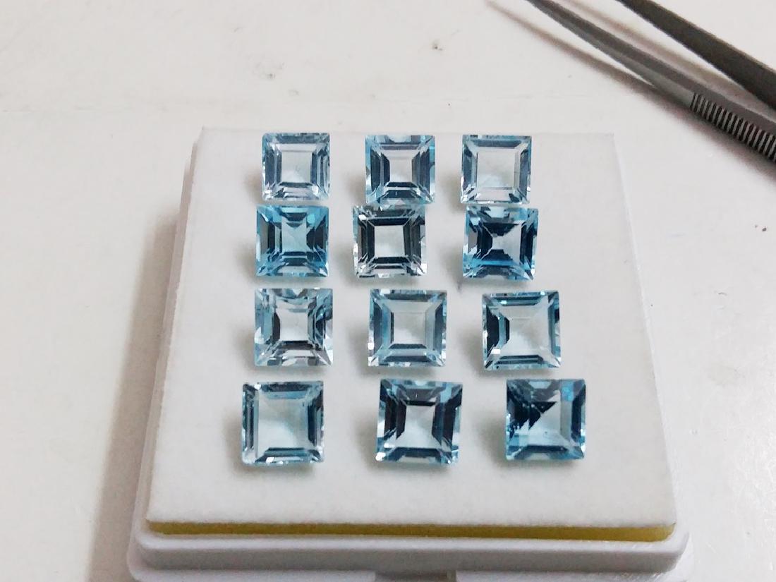 Natural Blue Topaz Princess Cut Gemstone Wholesale Lot (1 of 3)