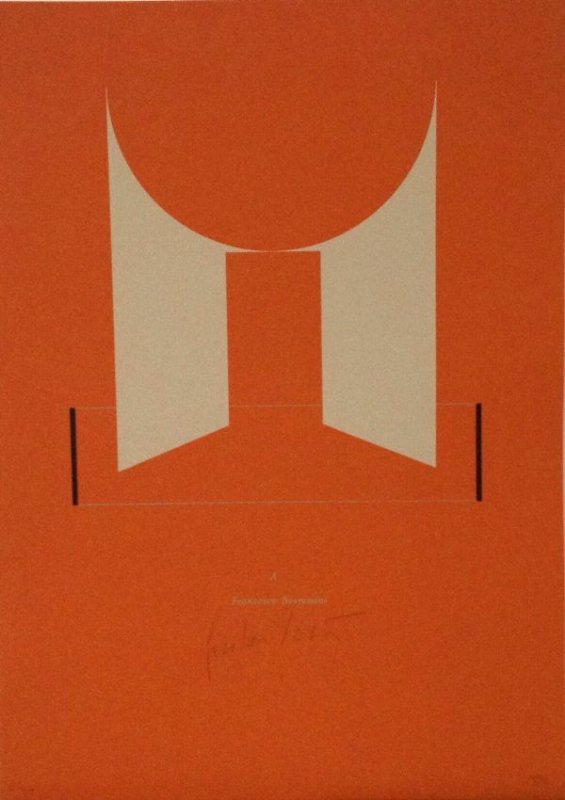 Gustavo Torner - Lithograph 1972 a Francesco Borromini: Artist - Gustavo Torner (born 1925) title - a Francesco Borromini year - 1972 medium - Lithograph from the Suite of 10 edition No - 65 / 72 dimension = 27 ¼ X 19 1/2 condition - Excellent Aside from