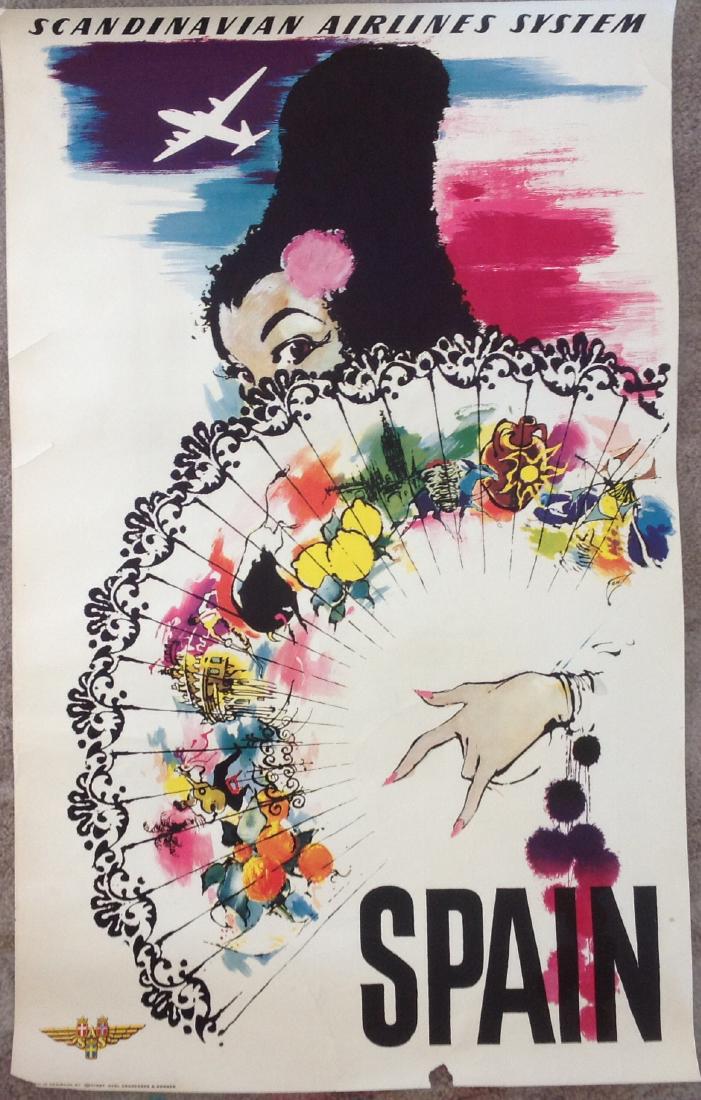 Scandinavian Airline System Aviation Mid Century Poster (1 of 2)