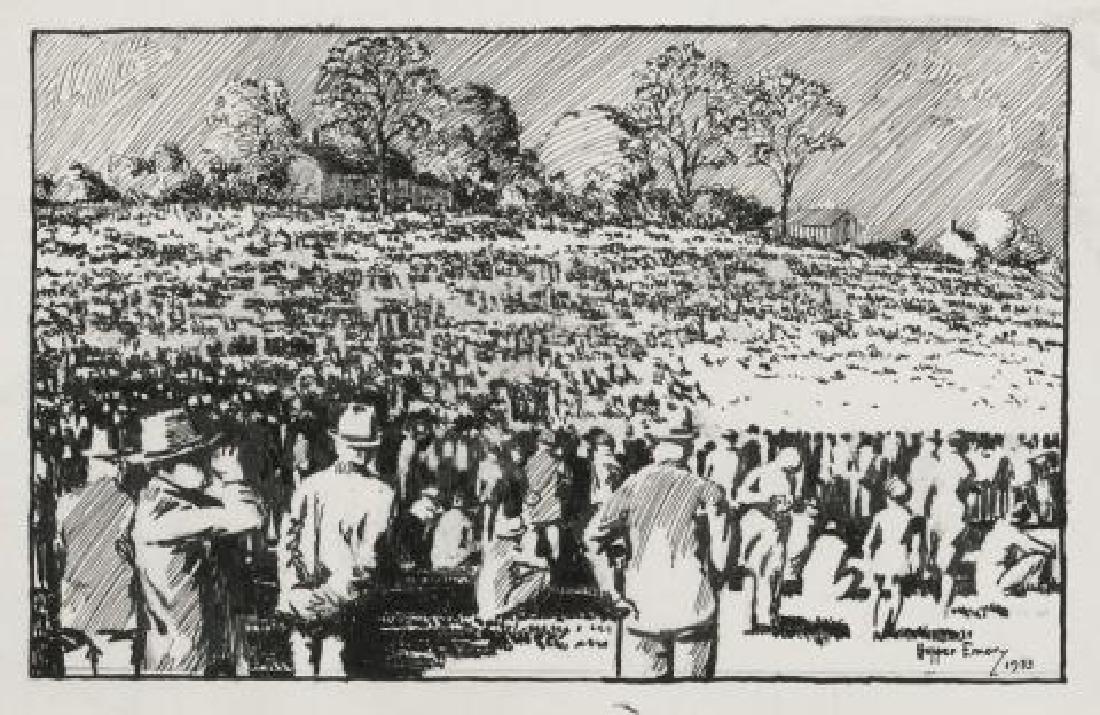 Hopper Emory Gathering Crowd Drawing: Hopper Emory Gathering Crowd ink wash drawing 6 7/8X11 unframed Please note that this lot has a confidential reserve. When you leave a bid in advance of the auction, submit your maximum. The bidder wh