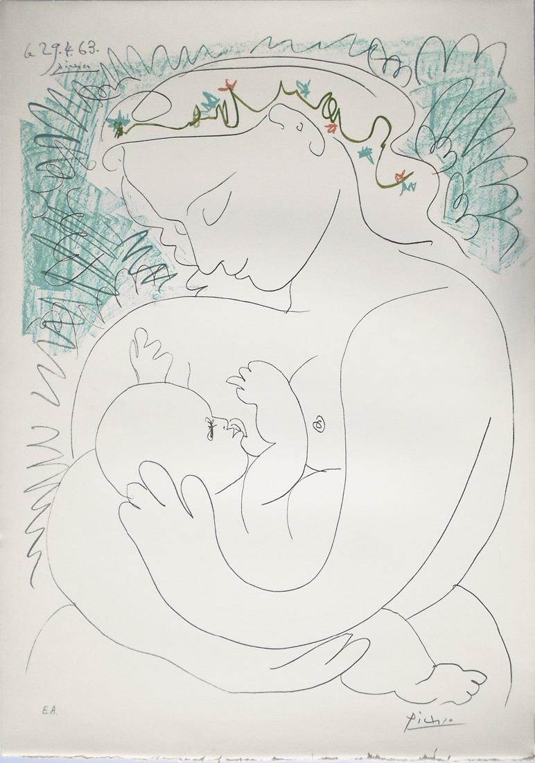 Pablo Picasso Grande Maternité, 1963 Color Lithograph (1 of 3)