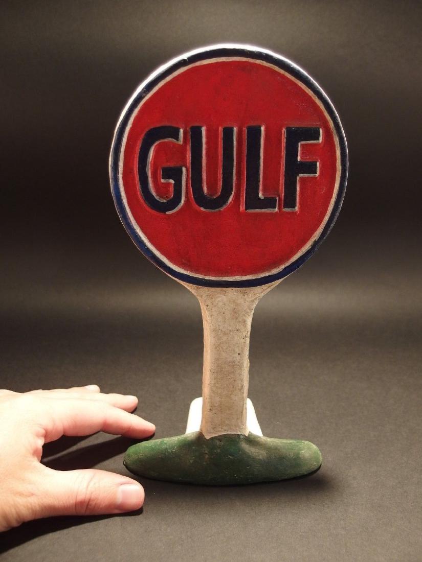 Cast Iron Gulf Gas Oil Door Stop (1 of 12)