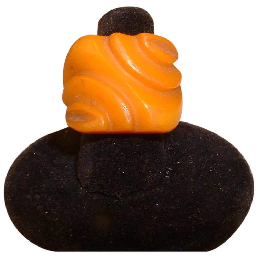 Vintage Carved Butterscotch Bakelite Ring (1 of 7)